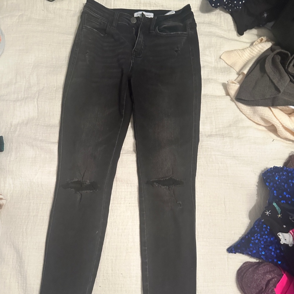 Buckle Black Distressed Women Jeans